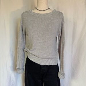Banana Republic Crew Neck Lightweight Sweater in Gray XS